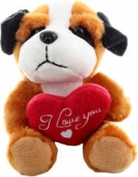 Chien en peluche avec petit cœur 14 cm
