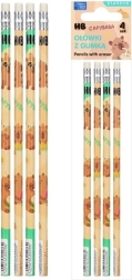 Crayons HB avec gomme Capybara, 4 pcs