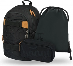 Baagl ensemble scolaire 3 pièces Skate Darkness – sac à dos, trousse et sac