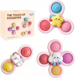 WOOPIE jeu pour enfant spinner cosmique pop-it jouet sensoriel rose, ensemble de 3 pièces