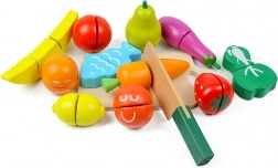 Fruits et légumes en bois à découper, 13 pièces, ECOTOYS