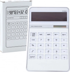 Calculatrice de bureau blanche avec écran 10 chiffres