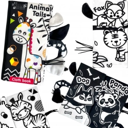 woopie baby livre en tissu sensoriel à contraste pour bébés