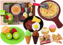 Set de cuisine pour enfants avec pizza, frites et desserts – 26 pièces