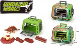 Dinosaure en cage avec accessoires