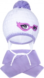 bonnet d’enfant tricoté d’hiver avec écharpe New Baby violet 3–4 ans