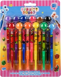 Stylos gel parfumés avec pompon 12 pcs