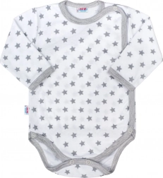 Body bébé à ouverture intégrale NEW BABY Classic II gris avec petites étoiles
