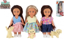 Poupée avec animal de compagnie 12 cm en boîte, 3 modèles