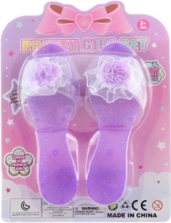 Talons hauts en plastique violets avec fleur - 1 pièce