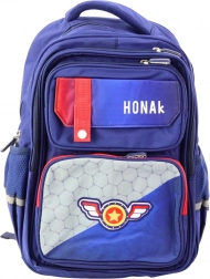 Sac à dos scolaire avec écusson et sangle de poitrine bleu 20 L