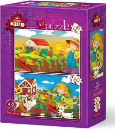 Puzzle fermière 35 + 60 pièces