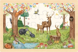 Goki puzzle en bois animaux de la forêt 24 pièces