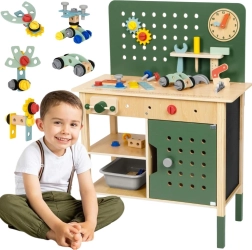 Woopie green établi en bois pour enfants avec outils STEM