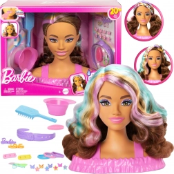 Barbie tête à coiffer et à styliser avec accessoires, 20 pièces