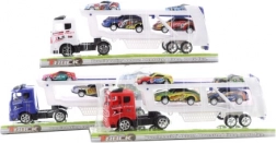 Camion avec voitures de course, 3 couleurs