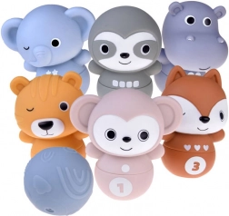 Jeu pour enfants Bowling avec les animaux du zoo