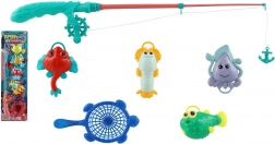 Jeu de pêche pour enfants avec canne et animaux aquatiques