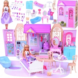 Maison de poupée pliable avec valisette et poupée ANLILY