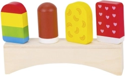 Glaces en bois colorées sur support