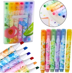 Surligneurs fruités colorés avec tampon - ensemble de 6 pièces