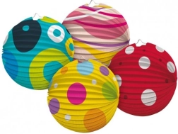 Lampion en papier coloré en forme de boule 25 cm