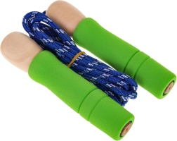 Outil de saut pour enfants avec poignées en bois et embouts en caoutchouc