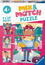 Puzzle Mix & Match : mes métiers préférés 3×24 pièces
