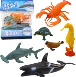 Ensemble de figurines en plastique d’animaux marins, 6 pièces