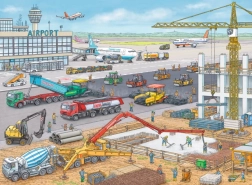 RAVENSBURGER puzzle pour enfants chantier à l’aéroport, 100 pièces XXL