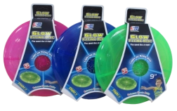 Disque volant lumineux 20 cm (assortiment de couleurs)