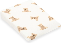 Housse en mousseline pour oreiller bébé – plan incliné NEW BABY Standard 30×37 cm, motif ourson