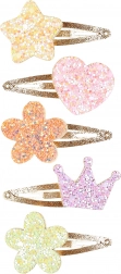 Barrettes pour enfants Carolina - dorées avec ornements, 5 pcs