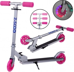 Trottinette pliable pour enfants avec roues LED – Rose