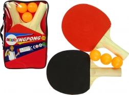 Raquettes de ping-pong en bois avec trois balles et étui