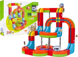 Piste magnétique colorée avec train (140 pièces)