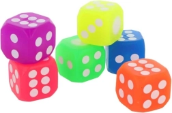 Dé à jouer lumineux LED (assortiment de couleurs) – caoutchouc 4 cm
