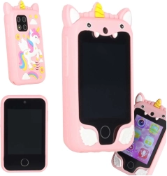 Smartphone tactile pour enfants avec appareil photo et carte microSD 8 Go – licorne rose