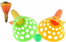 Jeu Catch Ball en plastique – ensemble de 2 paniers et 3 balles, 19 cm dans un filet