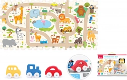 Blocs de construction souples avec petite voiture safari – set de 8 pcs