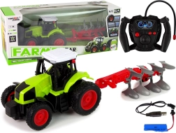 Tracteur RC 1:16 avec pneus en caoutchouc et charrue amovible
