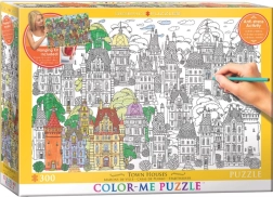 EUROGRAPHICS puzzle à colorier Maisons en ville 300 pièces + kit de suspension