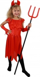 Déguisement enfant diablesse S – robe rouge avec cornes