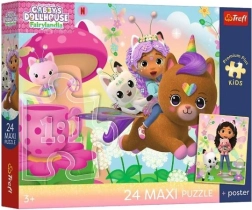 Maxi puzzle 24 pièces Trefl La Maison Magique de Gabby : Gabby à la rescousse + poster