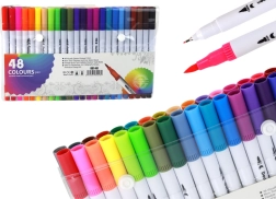 Ensemble de Marqueurs Double Face 48 Pièces Multicolores dans un Organisateur