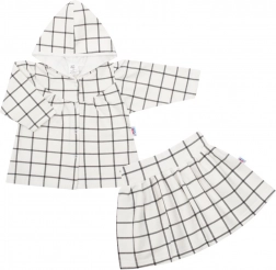 Ensemble fille 2 pièces à capuche NEW BABY Cool Girls – motif à carreaux blanc