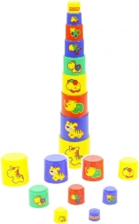 Polesie pyramide Animaux – set de gobelets empilables (9 pcs)