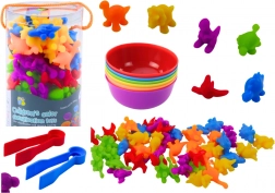 Kit éducatif de tri apprentissage des couleurs et du calcul Dinosaures 48 pièces