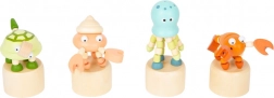 Figurine en bois à presser animal marin SMALL FOOT – 1 pièce, assortiment