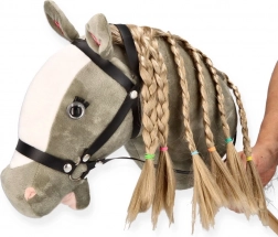 Cheval-bâton Hobby Horse gris pommelé premium